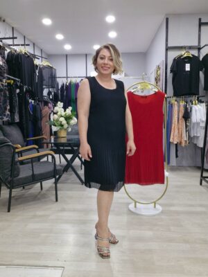 ŞİFON ASTARLI SİYAH ELBİSE