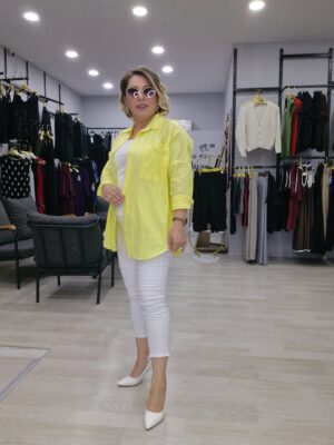 standart beden ince keten gömlek