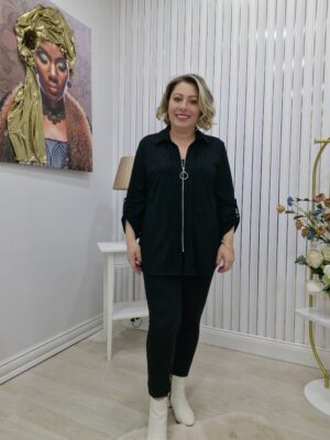 ÖRME KUMAŞ FERMUARLI CEKET GÖMLEK