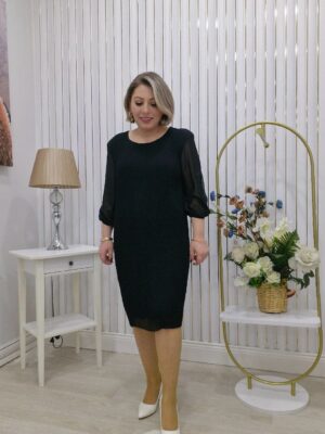 BÜYÜK BEDEN ŞİFON ASTARLI ELBİSE